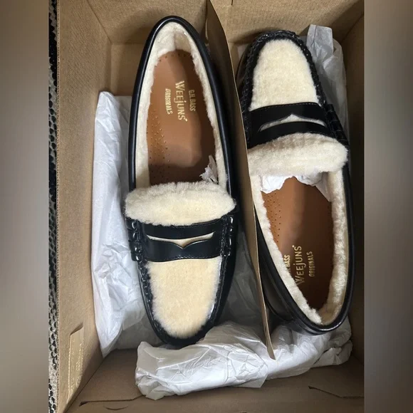 GH BASS LARSON SHEARLING LOAFERS MENS US 11.5 RARE!! NEW IN 